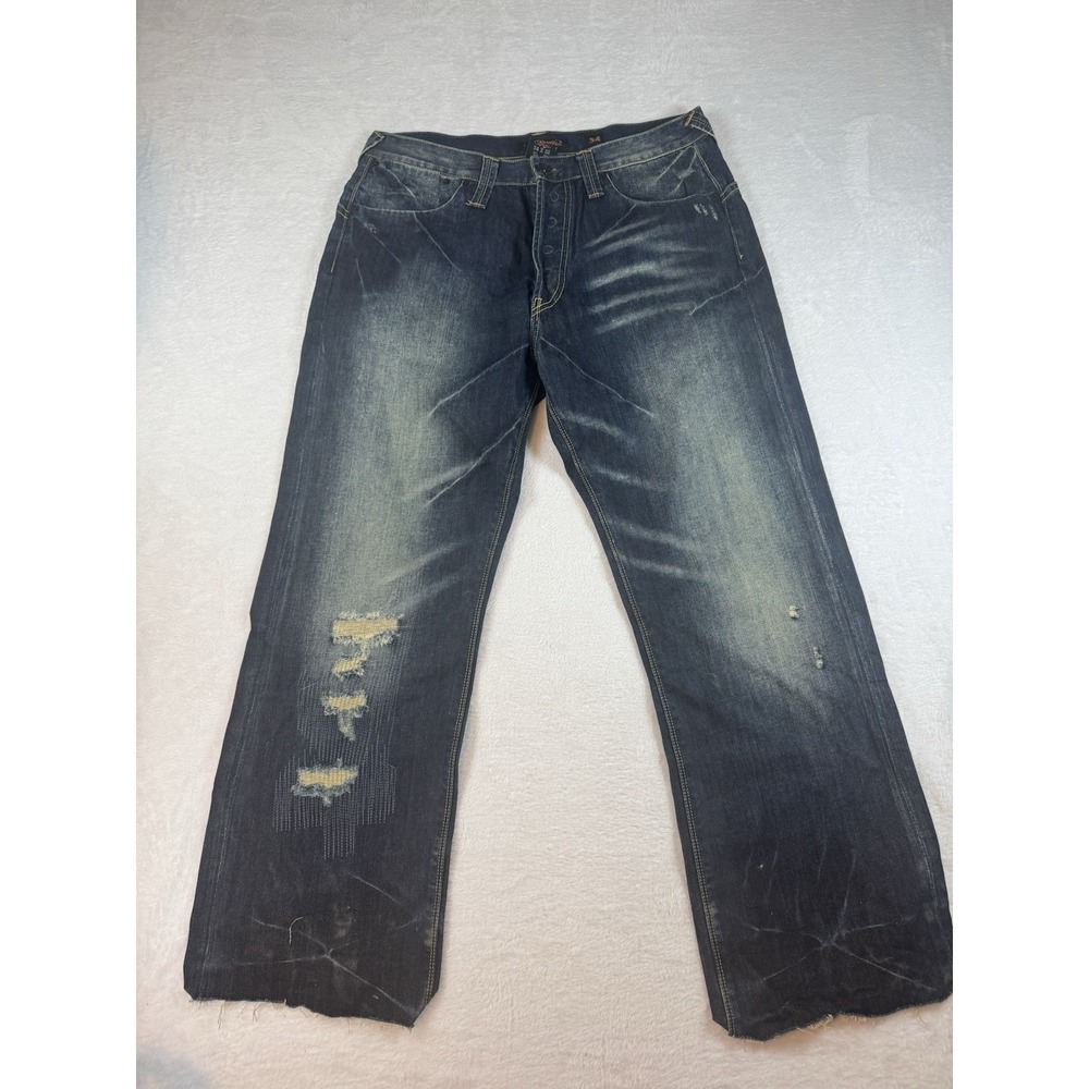 Ed Hardy Men Jeans Size 34x28‎ Blue Denim Distress Grunge Y2K Streetwear